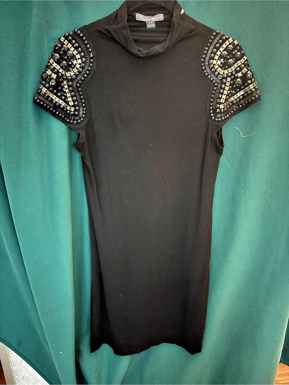 Embellished Mini Dress in Black